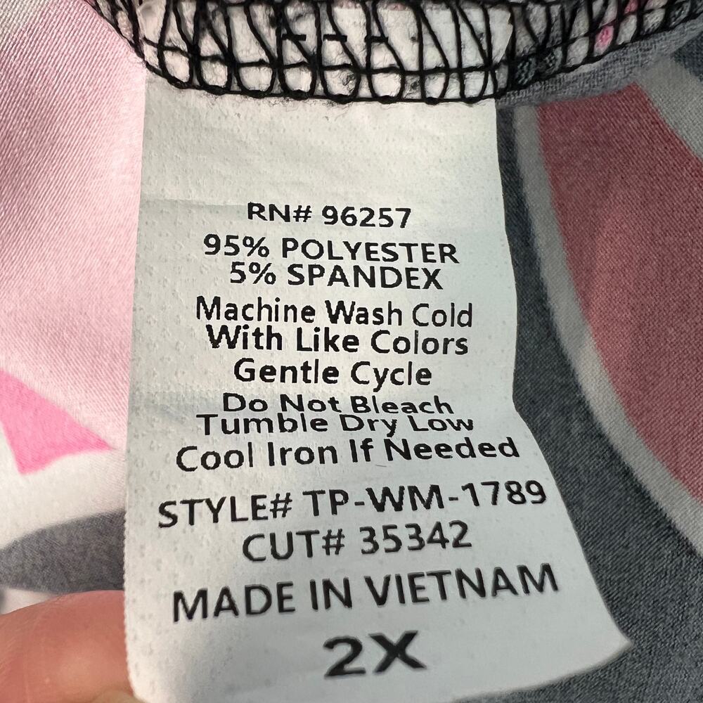 PerSeption Women Dark Floral Top 2X Party Cocktail Event Contemporary Feminine - Picture 12 of 13